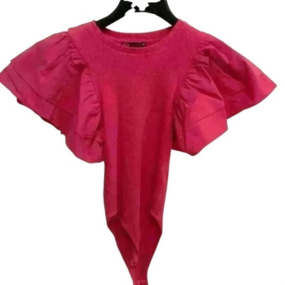 Zara ruffle sleeve bodysuit